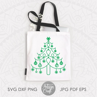 聖誕樹 svg、節日剪貼畫、聖誕樹向量 - Artisan Craft - 003
