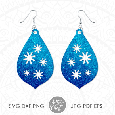 雪花耳環 svg、淚珠耳環、聖誕耳環 - Artisan Craft - 006