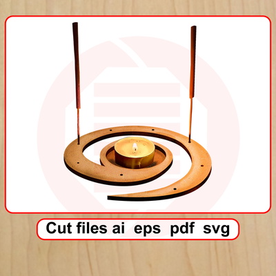Laser cut SVG Incense holder vector template - Daniel San - 001