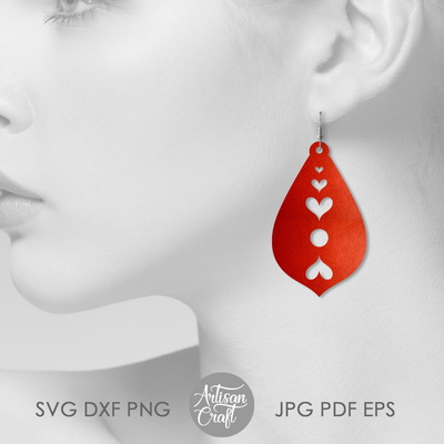 淚珠耳環 svg，雷射切割文件，耳環 svg - Artisan Craft - 003
