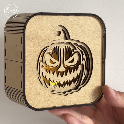 Jack-o'-lantern - Shadow Box - Laser Cut File - LaserCutano - 003