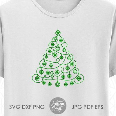 聖誕樹 svg、節日剪貼畫、聖誕樹向量 - Artisan Craft - 004