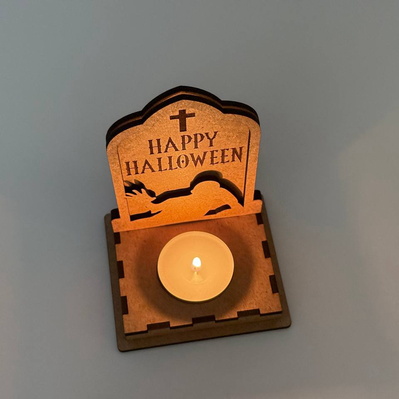萬聖節墓碑燭台 - 殭屍燈籠 - LaserCutano - 003