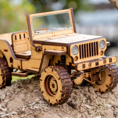 Laser Cut Jeep 3D Puzzle – Off-Road Wooden Model File - LaserCutano - 001