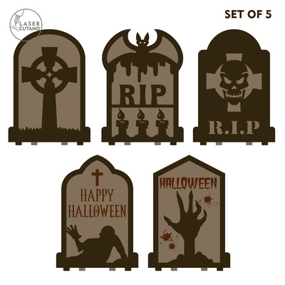 萬聖節墓碑燭台 | 雷射切割茶燈 萬聖節墓碑燭台 | 雷射切割茶燈 - LaserCutano - 001