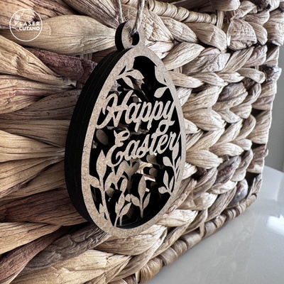 復活節快樂裝飾標籤 - LaserCutano - 006