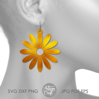 雛菊耳環切割文件用於製作花朵首飾 - Artisan Craft - 003