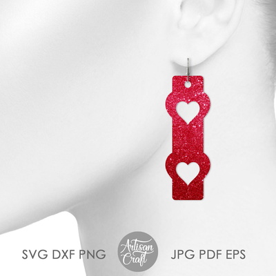 長條耳環、心型耳環 svg、情人節耳環 - Artisan Craft - 004