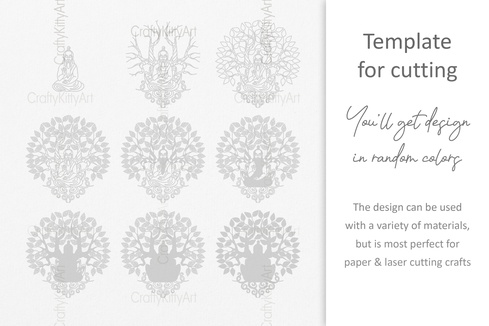Buddha, Tree of Life, 3D layered SVG DXF PNG files Buddha, Tree of Life, 3D layered SVG DXF PNG files - CraftyKittyArt - 001