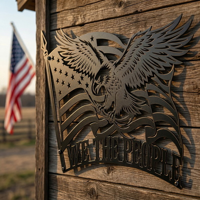 We The People Eagle Laser SVG - HappyDesignStudio - 002