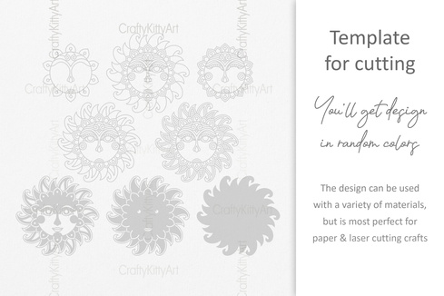 太陽臉,曼陀羅波西米亞太陽,3d 分層 svg dxf png 文件 太陽臉,曼陀羅波西米亞太陽,3d 分層 svg dxf png 文件 - CraftyKittyArt - 001