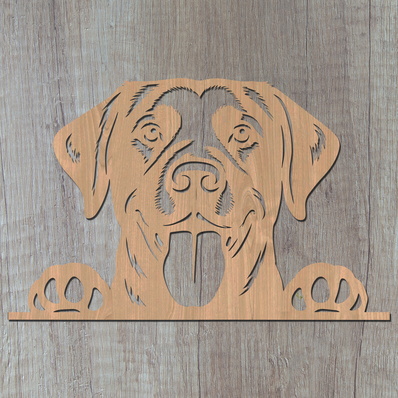 偷看拉布拉多獵犬 svg，狗雷射切割設計 - HappyDesignStudio - 002