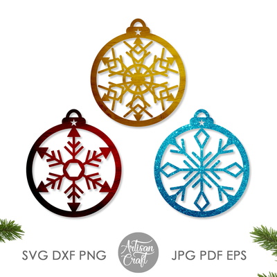 雪花裝飾，用於雷射切割的 svg - Artisan Craft - 004