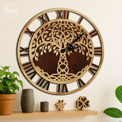 Tree of Life Wall Clock - LaserCutano - 001