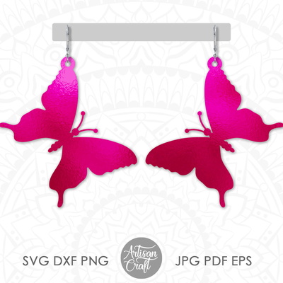 Butterfly Earrings SVG, jewelry Templates - Artisan Craft - 001