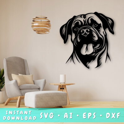 Bullmastiff 雷射 svg 切割檔、bullmastiff glowforge 文件 - HappyDesignStudio - 001