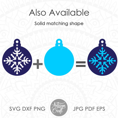 Snowflake ornament SVG cut file, single line SVG, Christmas  - Artisan Craft - 006