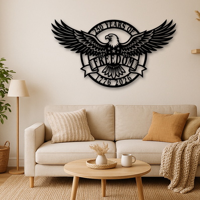 250 Years of Freedom Laser SVG, Patriotic Laser Cut Wall Art - HappyDesignStudio - 003