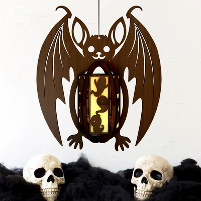 Laser Cut Halloween Bat Candlestick / Tealight Holder Set 2 - LaserCutano - 003