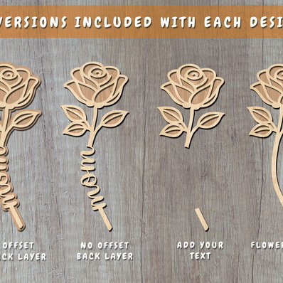 Mother's Day Flower Laser SVG Bundle - HappyDesignStudio - 003