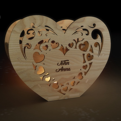 情人節心形燭台組 - LaserCutano - 002