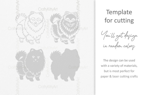 Cute Pomeranian Spitz Dog, 3D layered SVG DXF PNG files Cute Pomeranian Spitz Dog, 3D layered SVG DXF PNG files - CraftyKittyArt - 001