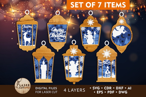 聖誕飾品套裝燈籠 聖誕飾品套裝燈籠 - LaserCutano - 001