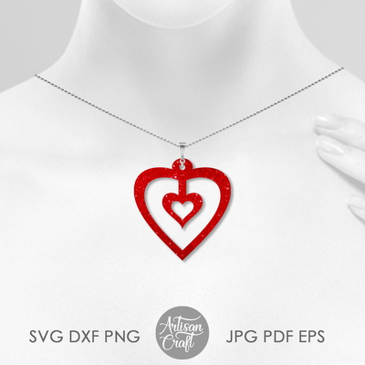 心型耳環 svg，情人耳環 svg - Artisan Craft - 003