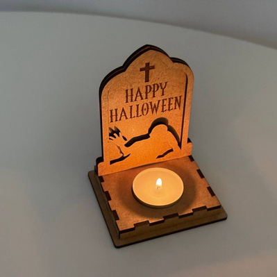 萬聖節墓碑燭台 - 殭屍燈籠 - LaserCutano - 005