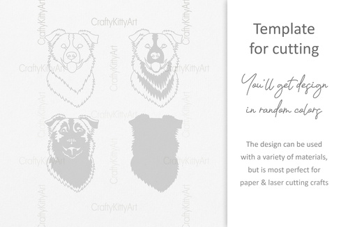 Border Collie, Cute Happy Dog, 3D layered SVG DXF PNG files Border Collie, Cute Happy Dog, 3D layered SVG DXF PNG files - CraftyKittyArt - 001