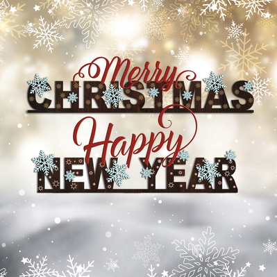 Merry Christmas and Happy New Year Decorations - LaserCutano - 001