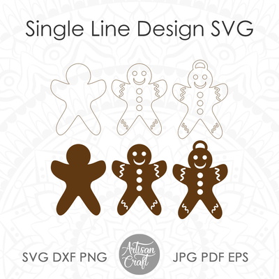 薑餅 svg、雷射切割檔、聖誕節 - Artisan Craft - 003