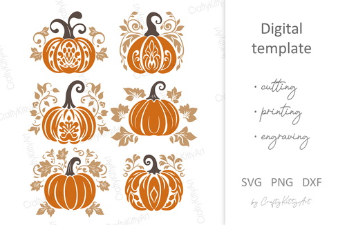 裝飾南瓜 svg 捆綁包,秋季/農場/感恩節 裝飾南瓜 svg 捆綁包,秋季/農場/感恩節 - CraftyKittyArt - 001