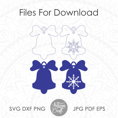 鈴鐺聖誕飾品，svg，單線 svg - Artisan Craft - 003