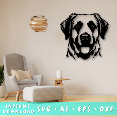安納托利亞牧羊犬雷射 svg、安納托利亞牧羊犬 dxf - HappyDesignStudio - 001