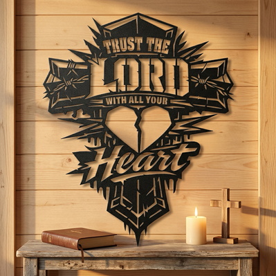 Trust the Lord with All Your Heart Laser SVG - HappyDesignStudio - 002