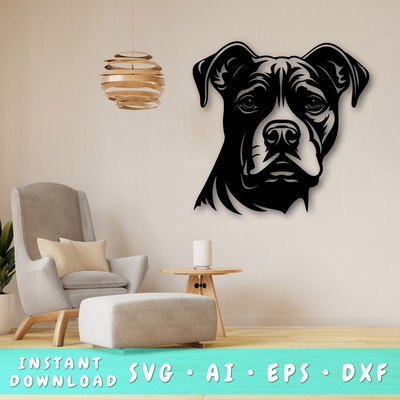 Staffordshire Bull Terrier Laser SVG Cut File - HappyDesignStudio - 001