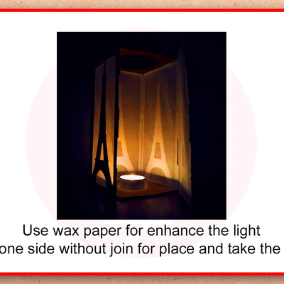 Laser cut Eiffel Tower candle holder SVG template - Daniel San - 004