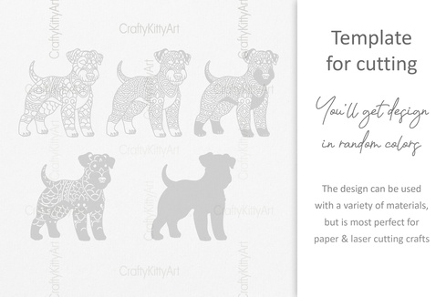 Lakeland Terrier, Mandala Dog, 3D layered SVG DXF PNG files Lakeland Terrier, Mandala Dog, 3D layered SVG DXF PNG files - CraftyKittyArt - 001