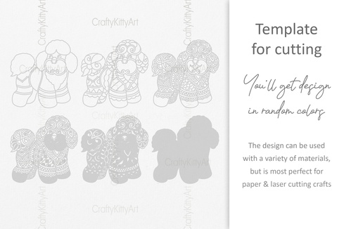 Bichon frise,曼陀羅狗,3d 分層 svg dxf png 文件 Bichon frise,曼陀羅狗,3d 分層 svg dxf png 文件 - CraftyKittyArt - 001