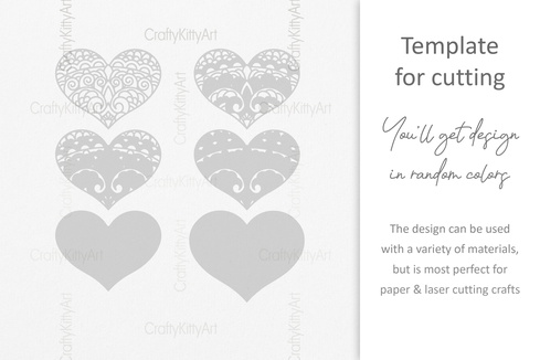 心,曼陀羅花邊愛心,3d 分層 svg dxf png 文件 心,曼陀羅花邊愛心,3d 分層 svg dxf png 文件 - CraftyKittyArt - 001