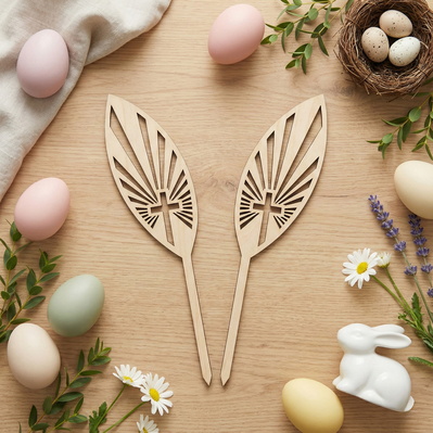 Bunny Ears Laser Cut SVG Bundle – 12 Easter Centerpiece SVG - HappyDesignStudio - 003