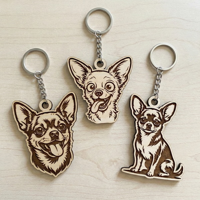 Chihuahua Keychain SVG Bundle, 6 Laser Cut Files - HappyDesignStudio - 003