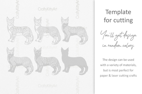 埃及毛貓,曼陀羅貓,3d 分層 svg dxf png 文件 埃及毛貓,曼陀羅貓,3d 分層 svg dxf png 文件 - CraftyKittyArt - 001