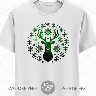 聖誕馴鹿 svg、剪切檔、馴鹿輪廓 svg - Artisan Craft - 003