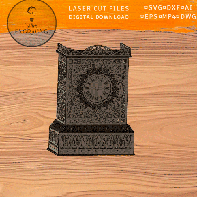 桌面時鐘雷射切割文件 - SiArt - 002