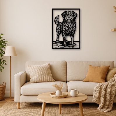 澳洲牧羊犬雷射 svg，可愛的小狗雷射切割文件 - HappyDesignStudio - 002