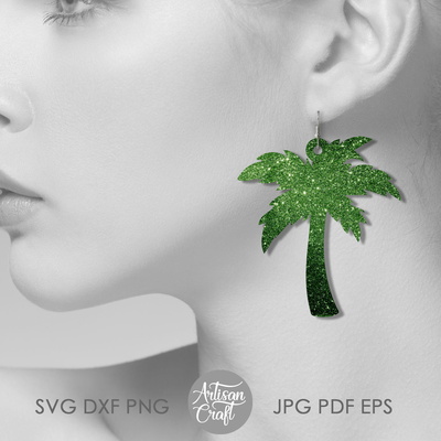 Palm Tree Earrings SVG for laser cutting - Artisan Craft - 001