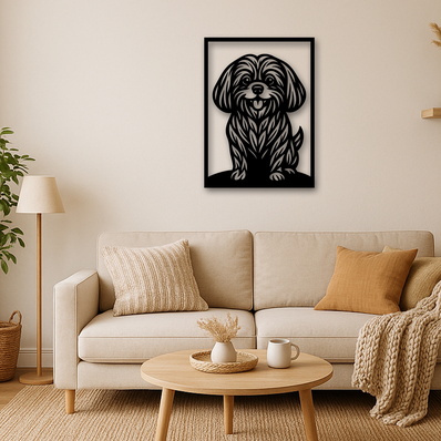 Shih Tzu Laser SVG, Cute Dog Laser Cut, Pet Lover Design - HappyDesignStudio - 002