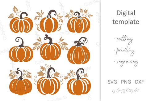 裝飾南瓜 svg 捆綁包,秋季/農場/感恩節 裝飾南瓜 svg 捆綁包,秋季/農場/感恩節 - CraftyKittyArt - 002